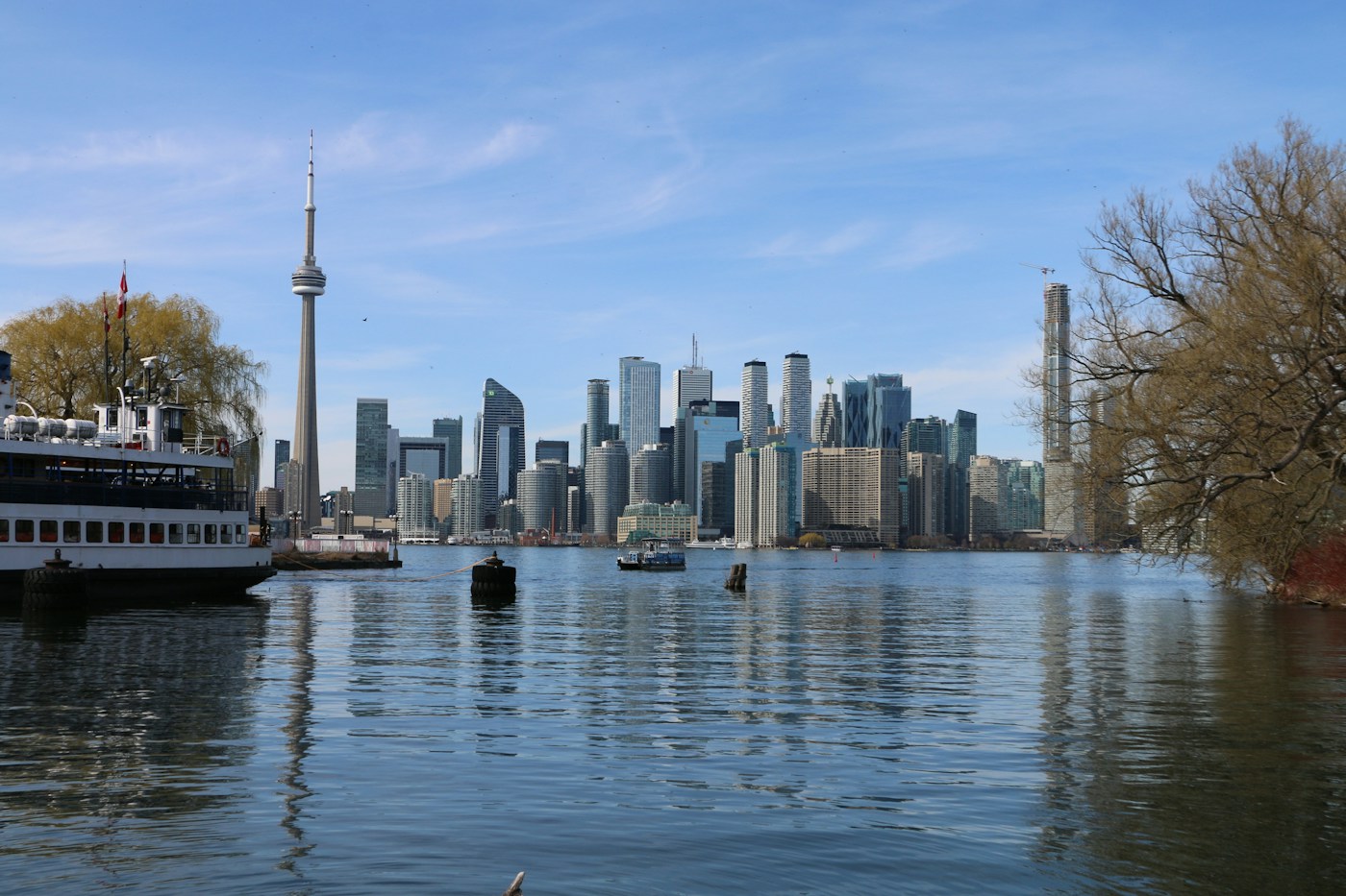 Toronto skyline and CN Tower viewed across the waterfront