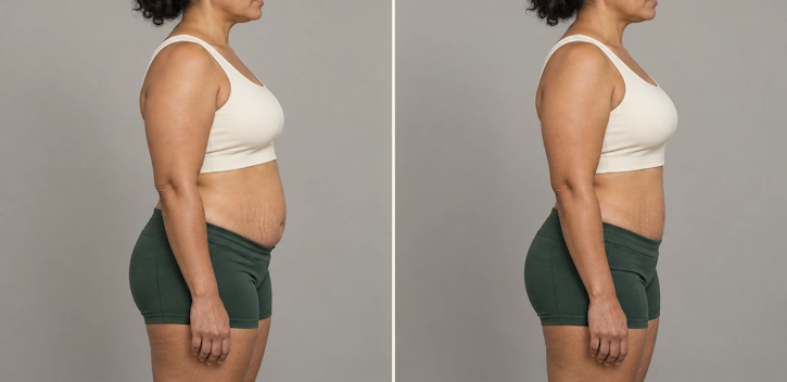 mommy makeover side by side before and after
